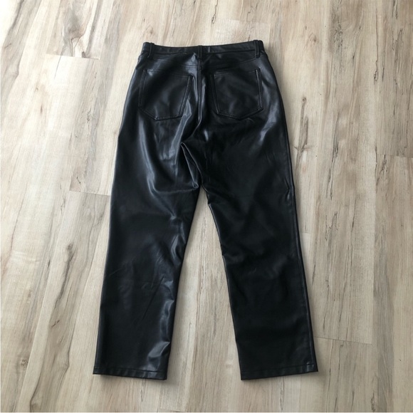 Abercrombie & Fitch Curve Love Ultra High Rise 90s Straight Vegan Leather Pant - Picture 11 of 11
